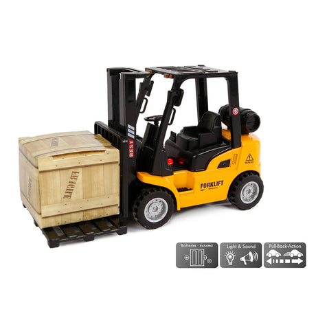 2-play gaffeltruck pull-back - med lys og lyd - 14 cm - fra 4 år