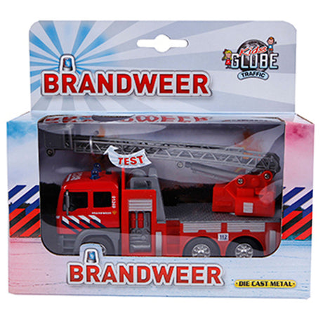 Kids globe trykstøbt brandvæsen stigevogn nl, 16cm