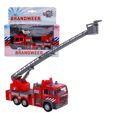Kids globe trykstøbt brandvæsen stigevogn nl, 16cm