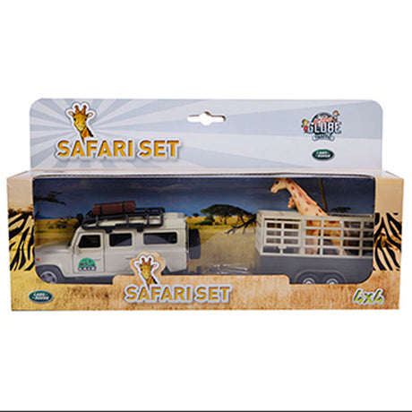 Kids globe land rover forsvarer + giraf trailer