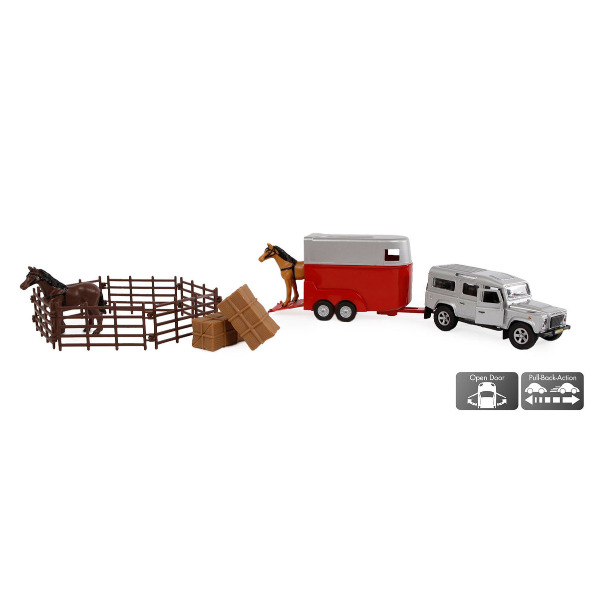 Kids Globe Land Rover med hestetrailer
