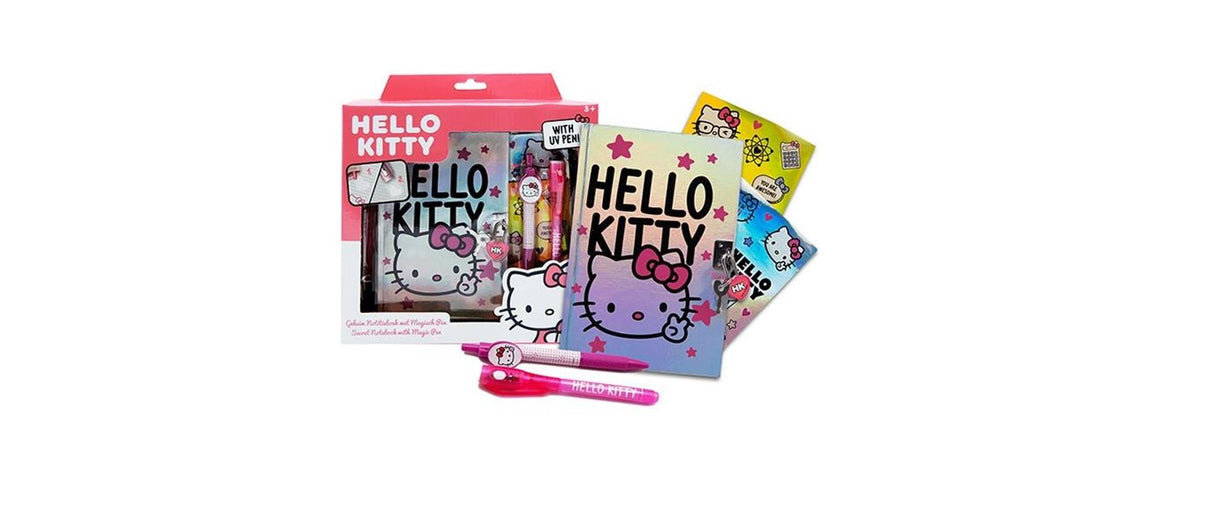Toi-legetøj hello kitty dagbog + magisk pen med lys