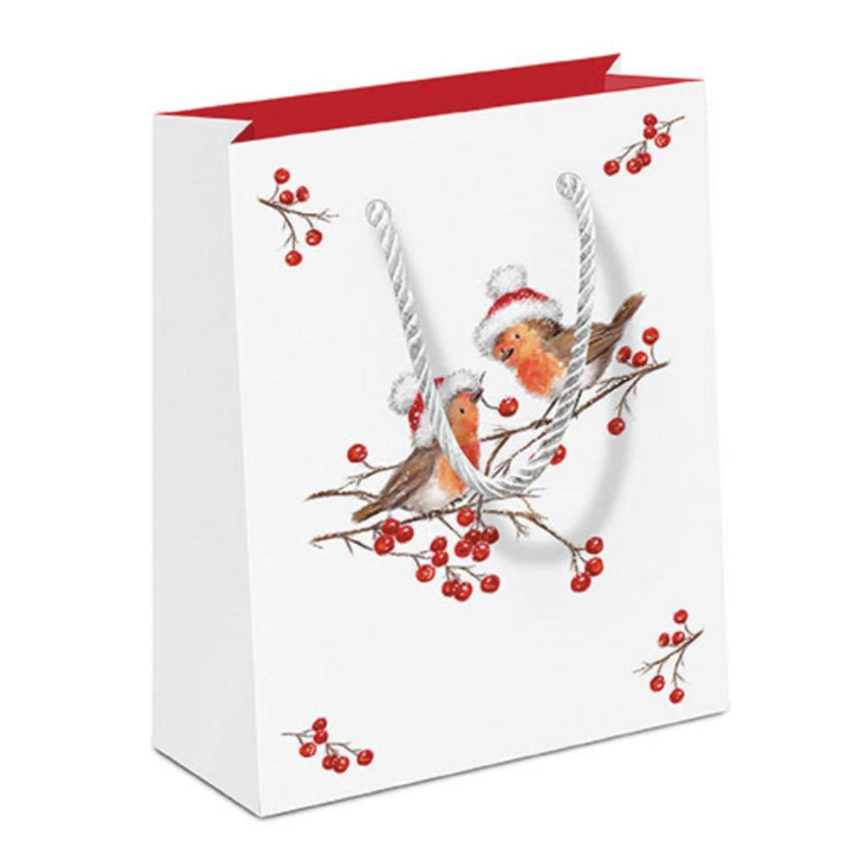 Ambiente gavepose christmas robins hvid