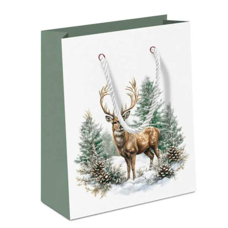 Ambiente cadeau tas winter hert 40x150 cm white gift bag