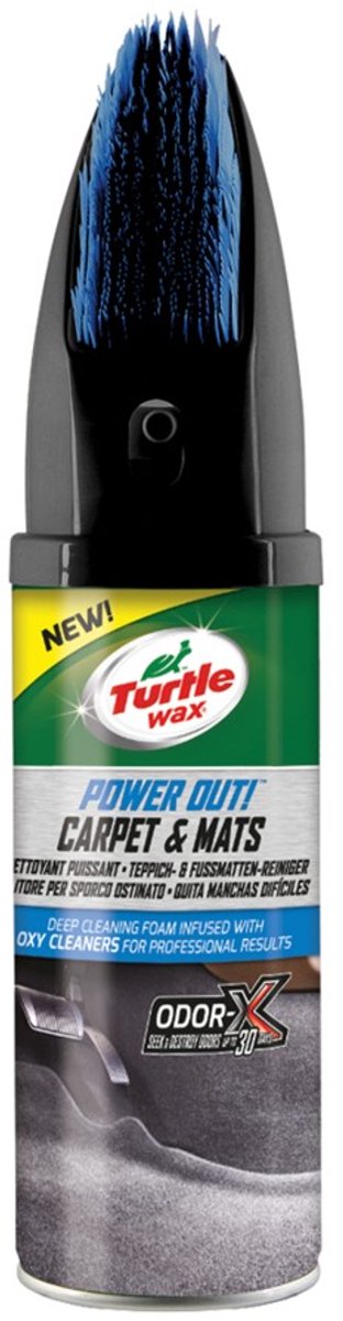 Turtle wax power out tæpper måtter - polstring interiør renere - fjerner genstridige pletter - hurtigtørrende formel - med odor-x teknologi - fjerner lugt - op til 30 dage - 400ml