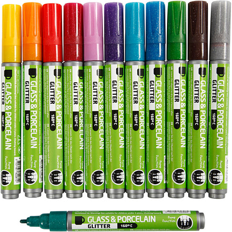 Creativ Company Glass and Porcelain States Color Glitter, 12 ..