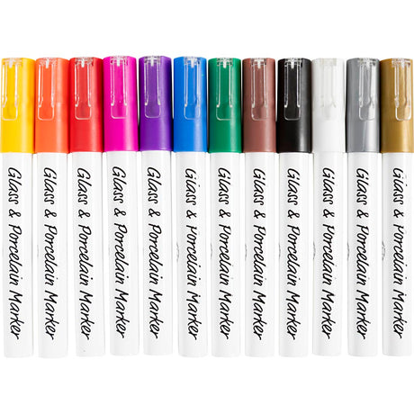Creativ virksomhed https: www.cchobby.nl glas-porcelænsmarkører-linjetykkelse-1-2-mm-semi-opaque-diverse-colors-12-piece-1-box