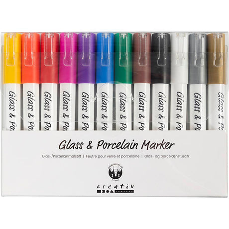 Creativ virksomhed https: www.cchobby.nl glas-porcelænsmarkører-linjetykkelse-1-2-mm-semi-opaque-diverse-colors-12-piece-1-box