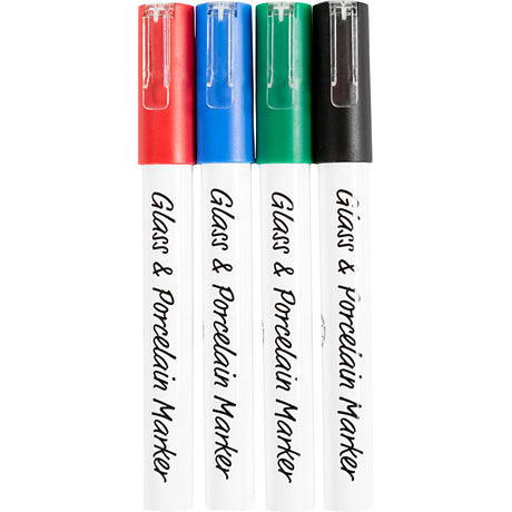 Creativ virksomhed https: www.cchobby.nl glas-porcelænsmarkører-linjetykkelse-1-2-mm-semi-opaque-black-blue-green-red-4-piece-1-box