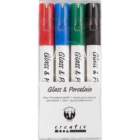 Creativ virksomhed https: www.cchobby.nl glas-porcelænsmarkører-linjetykkelse-1-2-mm-semi-opaque-black-blue-green-red-4-piece-1-box