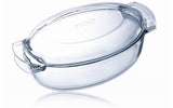 Pyrex essentiel ovalt fad med låg glas 38x23cm 5,8l