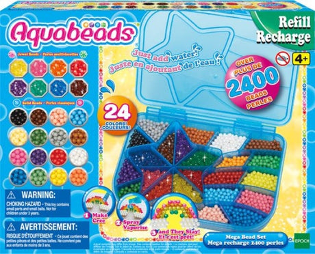 Aquabeads 31502 refill mega perlepakke - 2400 perler i praktisk opbevaringsæske