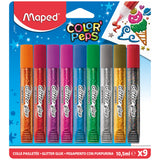 Maped farve peps glitter lim 9 farver 10,5 ml