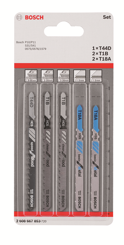 Bosch tilbehørssæt tt-skaft (træmetal) - 2608667853