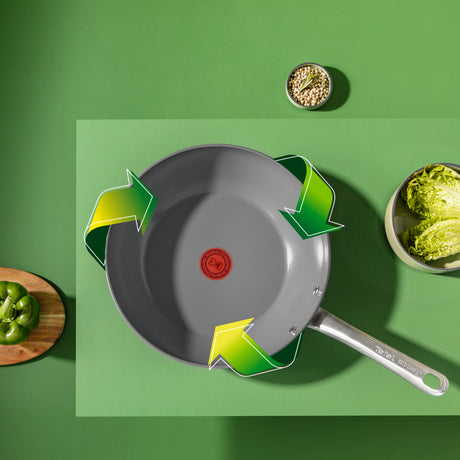Tefal renew+ wokpande - ø28 cm - keramik - pfas-fri - velegnet til induktion