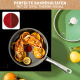 Tefal renew+ stegepande - ø24 cm - med låg - keramik - pfas-fri - velegnet til induktion