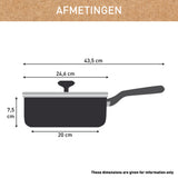Tefal renew+ stegepande - ø24 cm - med låg - keramik - pfas-fri - velegnet til induktion