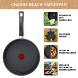 Tefal keramisk stegepande 24cm induktionssort med låg.