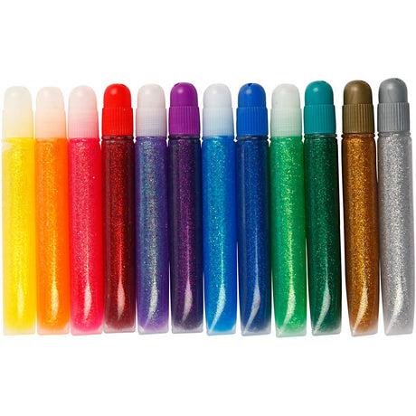 Creativ firma glitterlim, 12x10 ml 1 æske