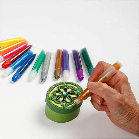 Creativ firma glitterlim, 12x10 ml 1 æske