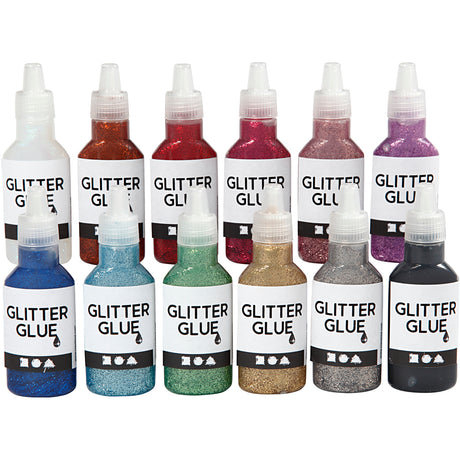 Creativ Company Glitter Lim forskellige farver, 12x25ml