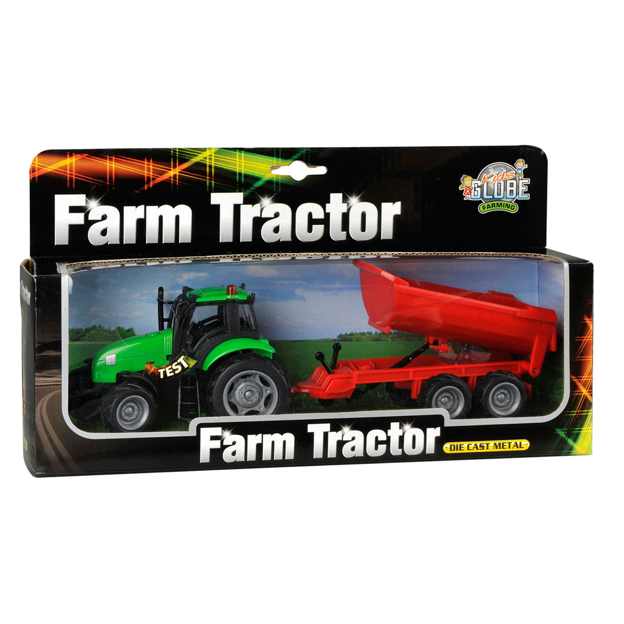 Børneklodetraktor med trailerlyslyd 1:32