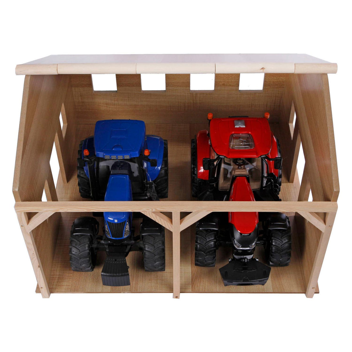 Kids Globe Shed for 2 traktorer, 1:16