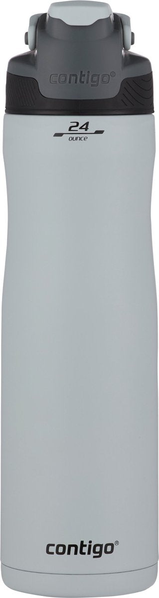 Contigo ashland chill drinkfles met rietje, grote bpa-vrije roestvrijstalen waterfles, thermosfles lekvrij, houdt dranken tot 24 uur koel; voor sport, fietsen, joggen, wandelen, 720 ml | macaroon