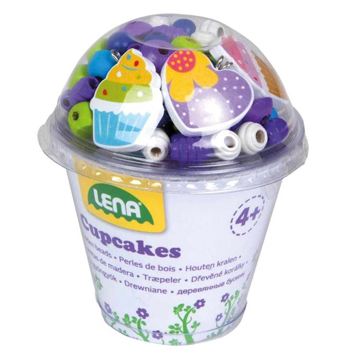 Lena cupcake med træperler