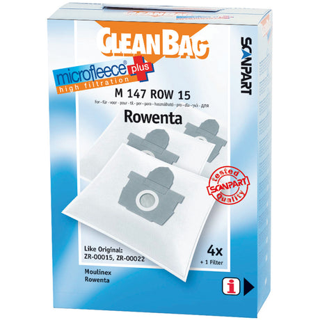 Scanpart m147row15 mikrofleese støvpose rowenta artec2 zr0015
