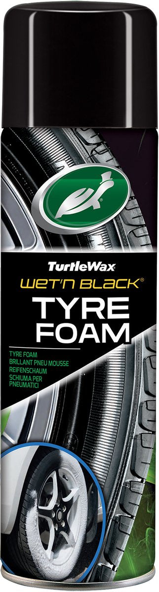 Turtle wax wet n black dækskum - 2 i 1 skumformel - giver rig sort glans - silikonepolymerer giver et beskyttende lag - 500ml