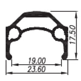 RIM Primax E STR19 28 - 622 x 19c - 36 huller - talte 14 franske ventil - sølv med bremse kant