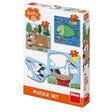 Dinotoys dino puslespil - baby: hvor dyrene bor - 3 til 5 stykker