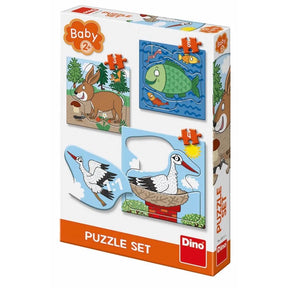 Dinotoys dino puslespil - baby: hvor dyrene bor - 3 til 5 stykker