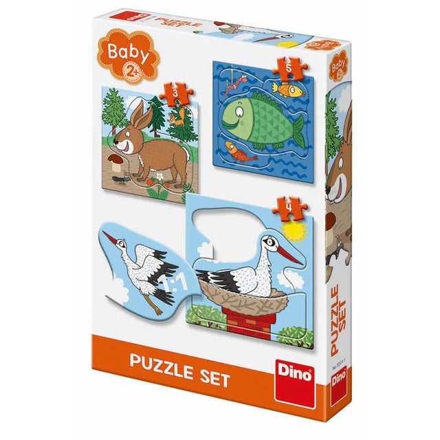 Dinotoys dino puslespil - baby: hvor dyrene bor - 3 til 5 stykker
