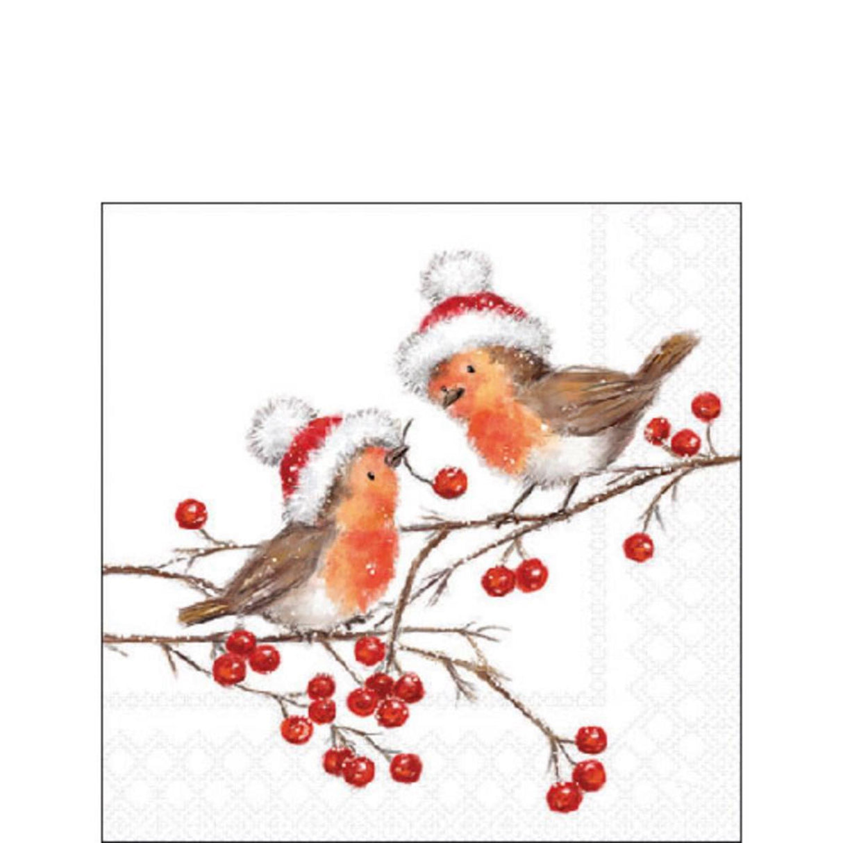 Ambiente servietter 25cm christmas robins hvid fsc mix
