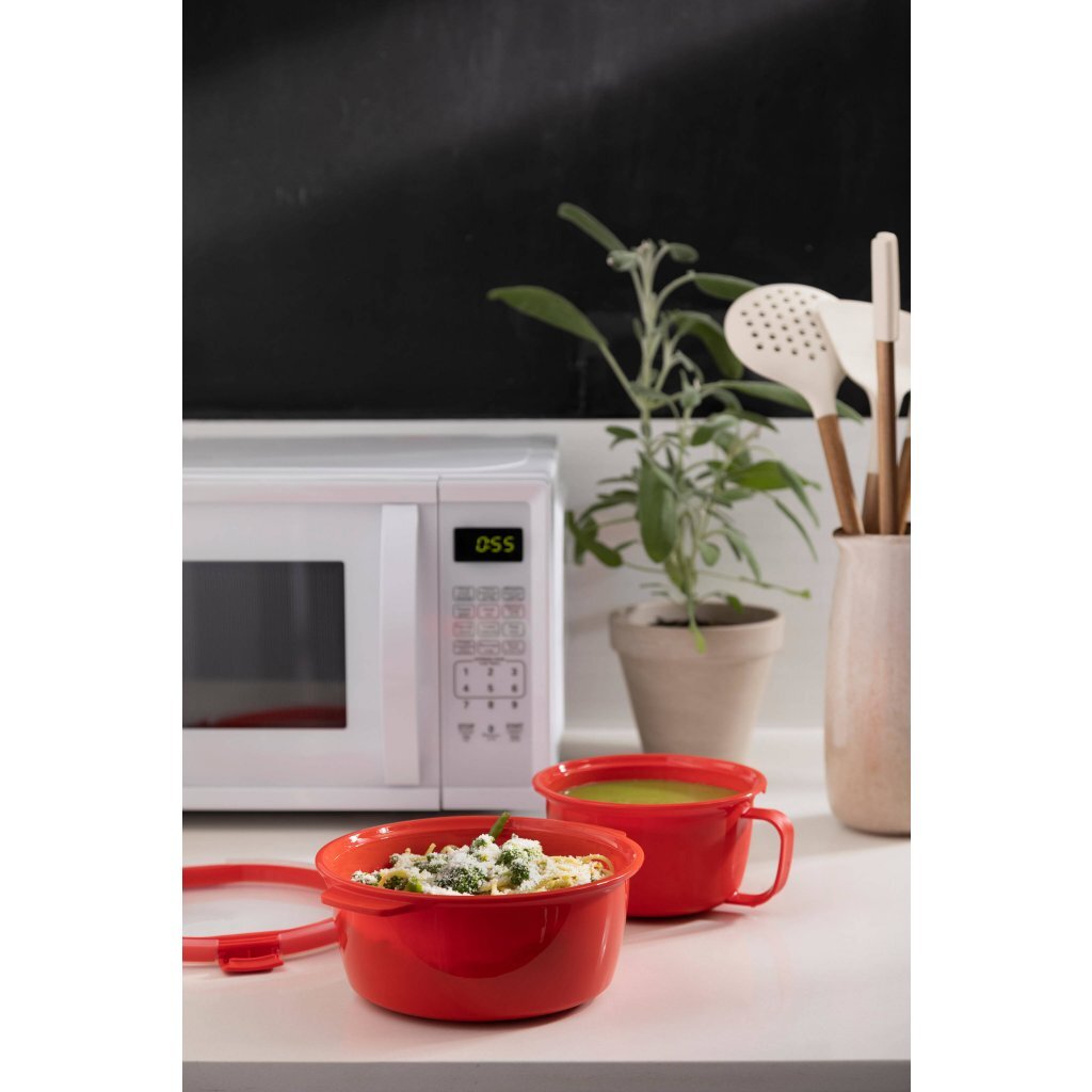 Curver curver mikrobølgesuppeskål 0,9l rød