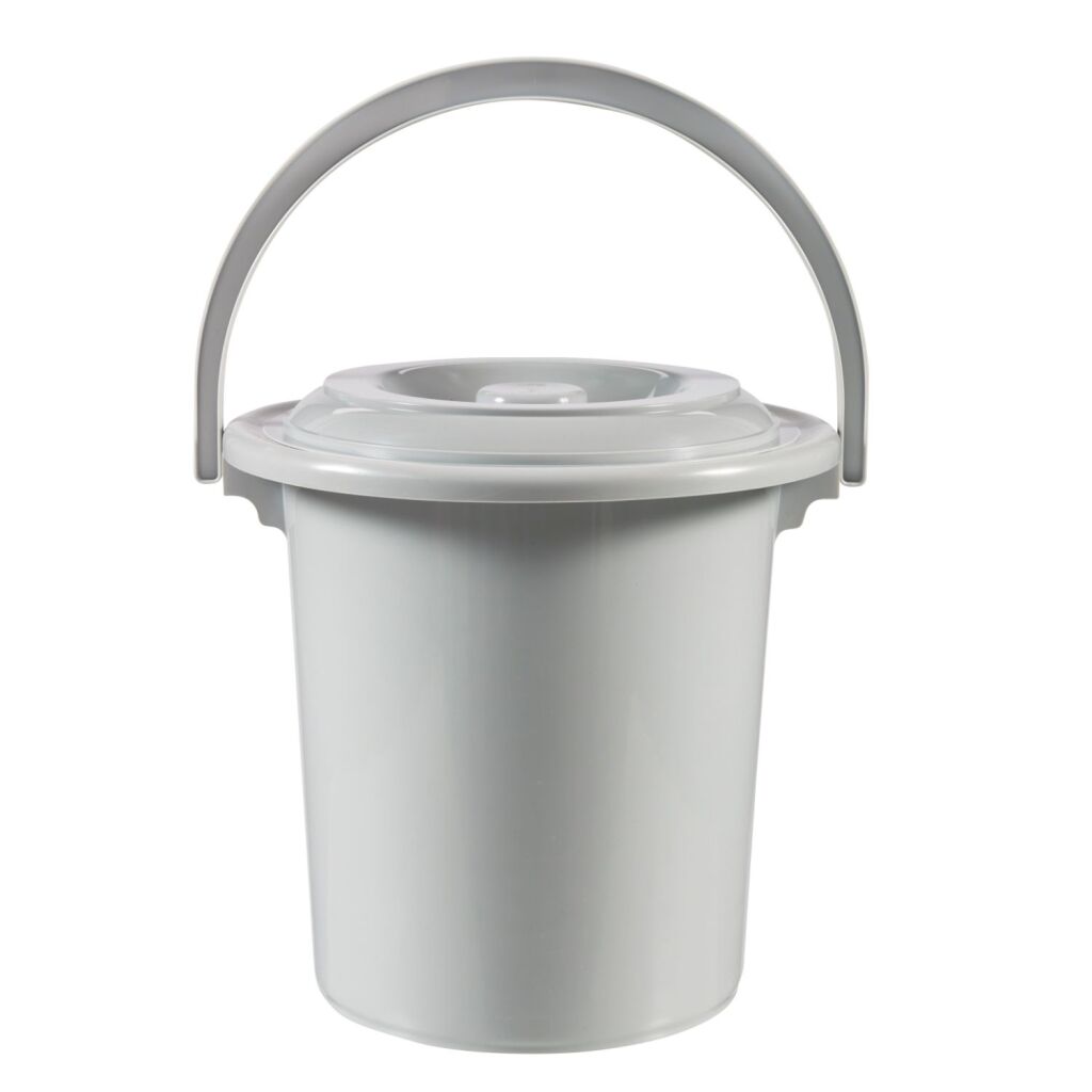 Curver spand + låg grå 10ltr toiletspand blespand