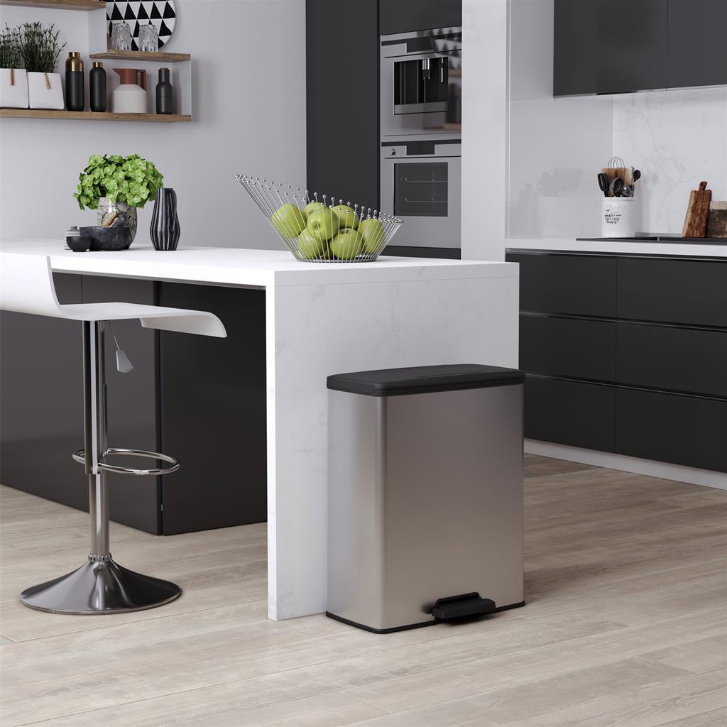 Curver Decobin Pedal Bin 65L Silver Metallic