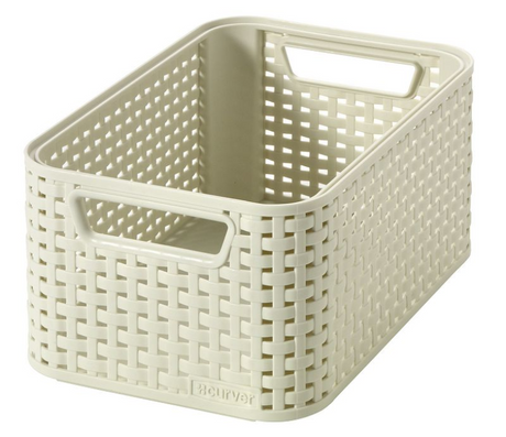 Curver stil kurv i rattan stil elfenben 12,9x28,5x19,4 cm