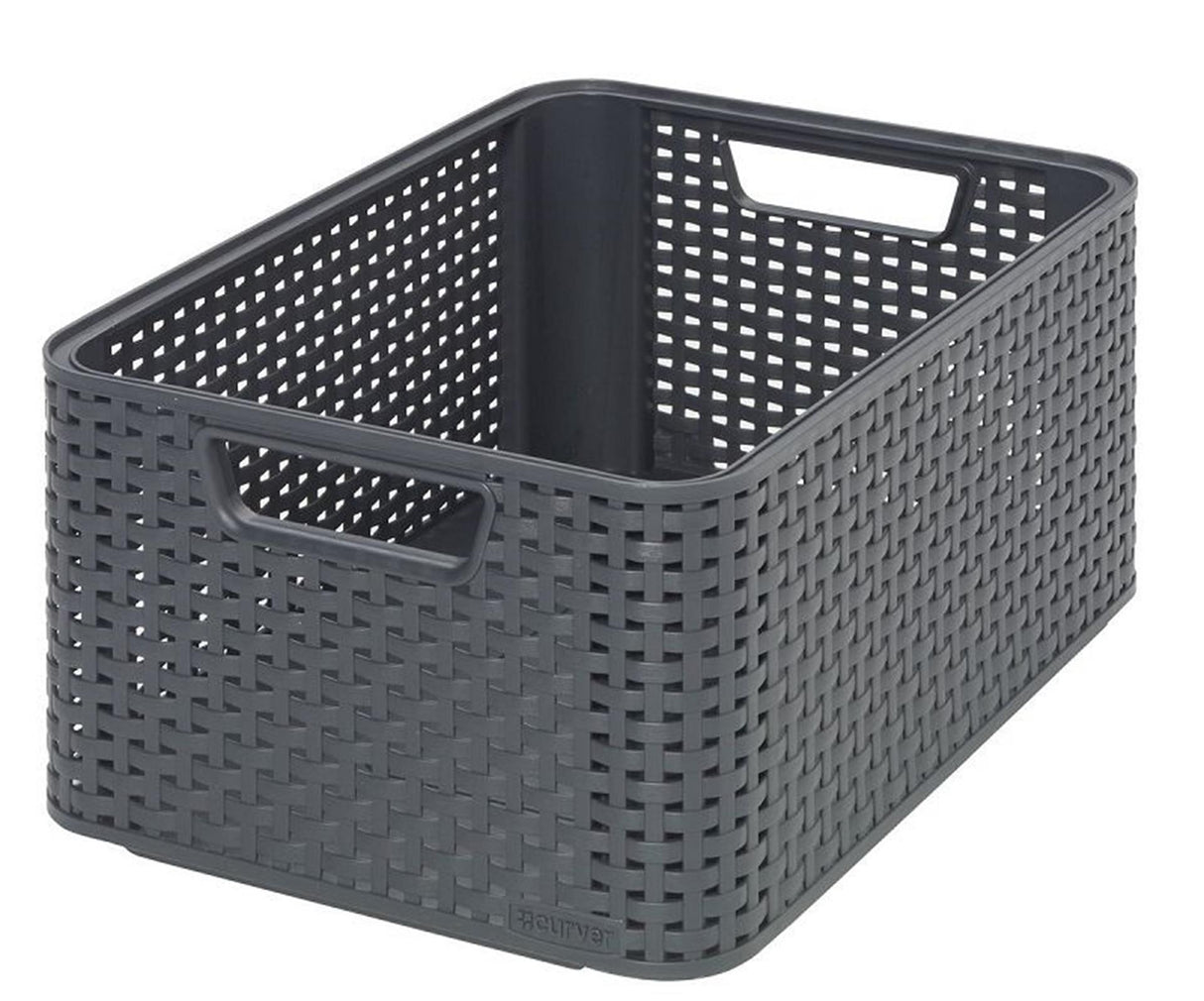 Curver stil kurv m stabelbar rattan stil antracit (lxbxh 38x28x17cm)
