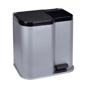 Curver duo pedalspand sølv 15+6l sølv