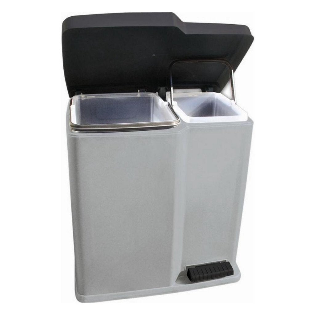 Curver duo pedalspand sølv 15+6l sølv