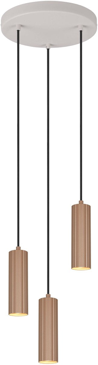 Trio soka - hængelampe - mokka - ekskl. 3x gu10 5 w - loftmontering - højdejusterbar