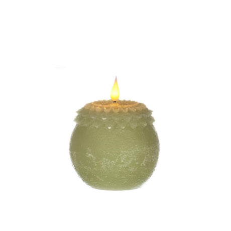 Idéer 4 årstider led lys voks blomst perlegrøn ø9xh12cm