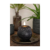 Idéer 4 sæsoner led stearinlys voks blomst perle sort ø9xh12cm