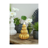 Idéer 4 sæsoner led stearinlys voks træ guld ø6,9xh12cm