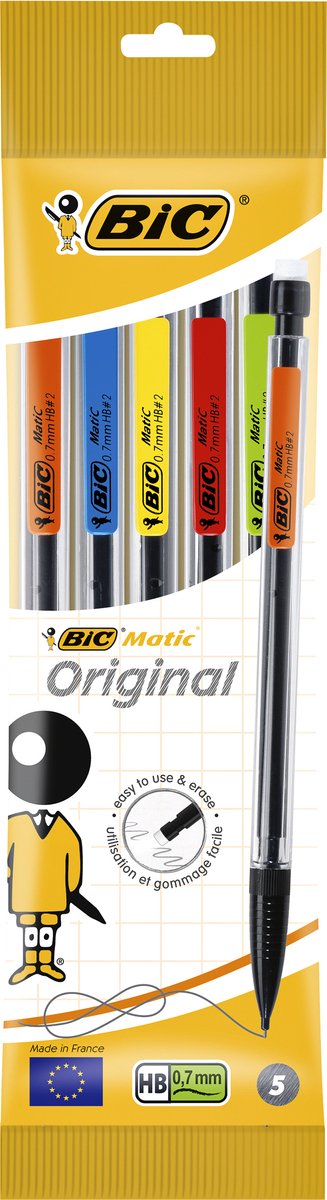 Bic mekanisk blyant - 5 stykker - hb - 0,7 mm