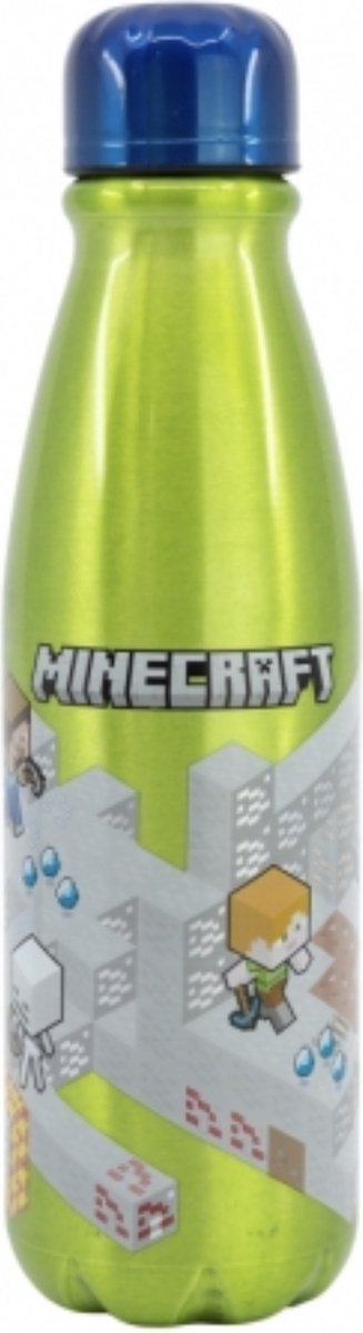 Stor minecraft drikkekop i aluminium - drikkedunk 600 ml - 23,5 cm høj