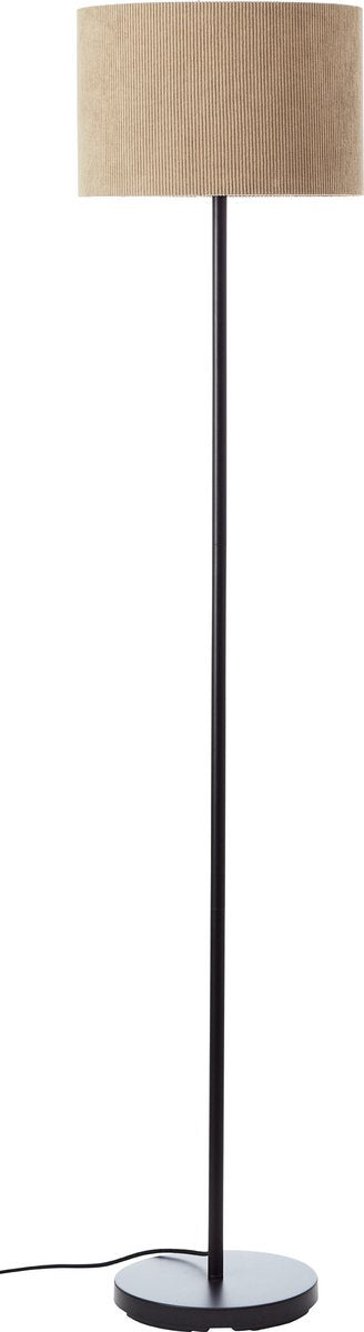 Brilliant tony - gulvlampe - e27 max 1x25w - ribbet stof - grå sort